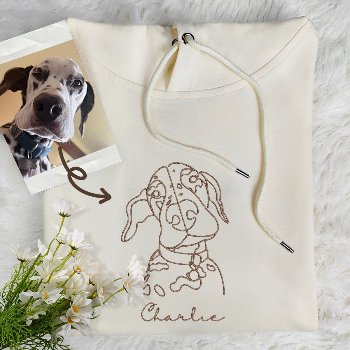 Customized Pet Embroidery Hoodie | Four Color Options | Add a Personal Touch to Your Pet