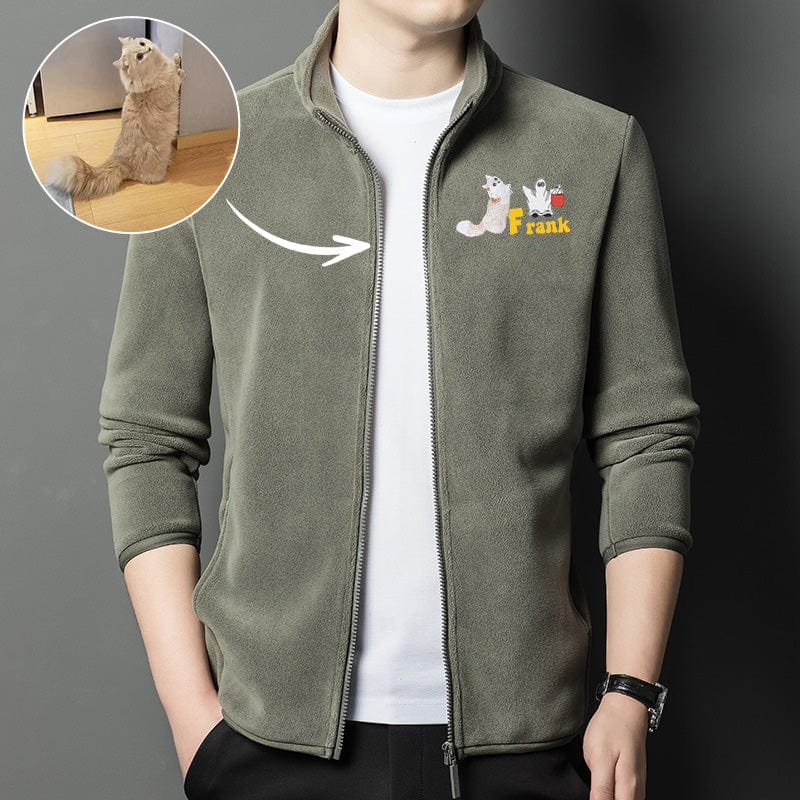 Mystichot Custom Halloween Embroidered Casual Jacket - Warm Winter Gift Outerwear