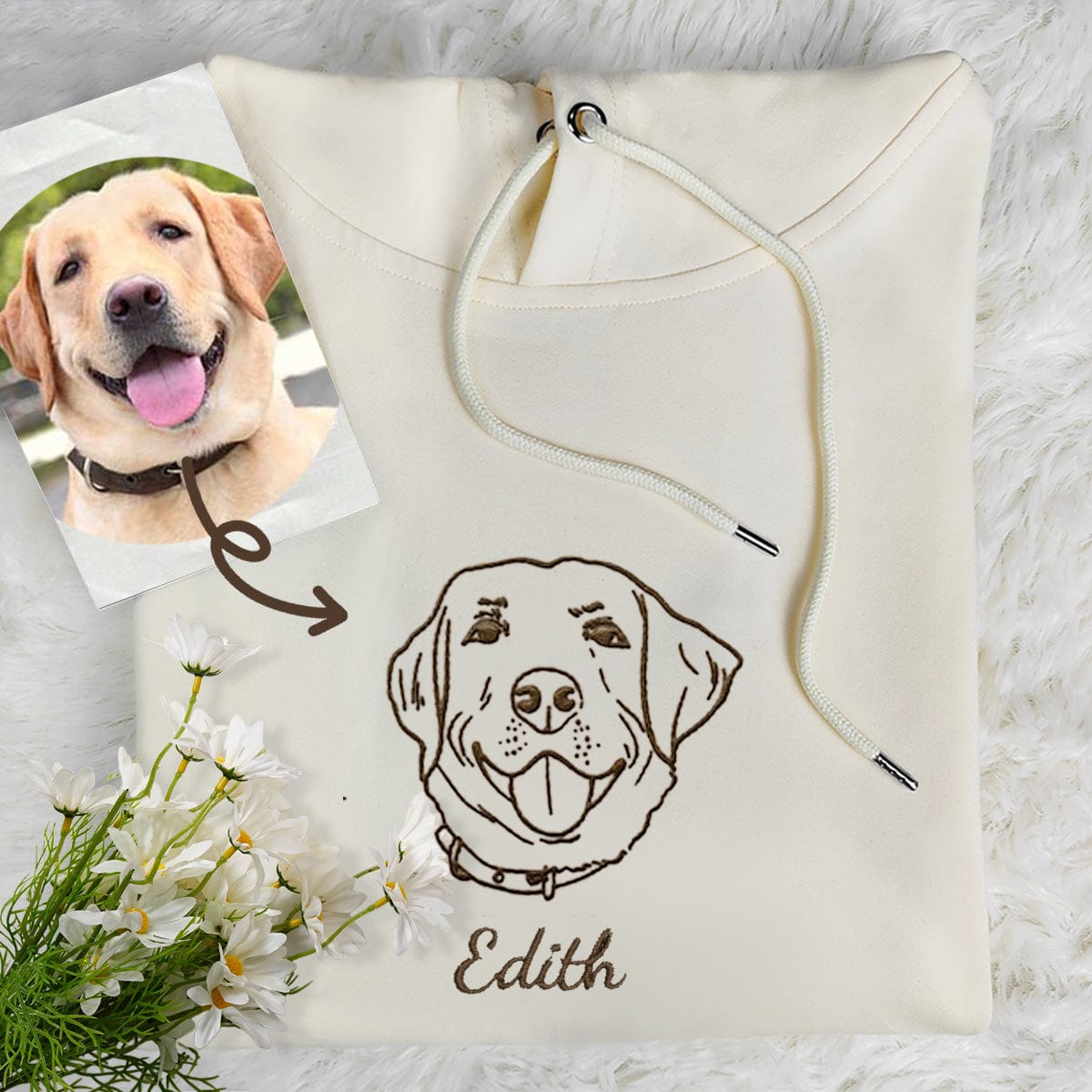 Pet Hoodie | Elegant Line Embroidery Pullover | Warm Pet Memorial Gift new