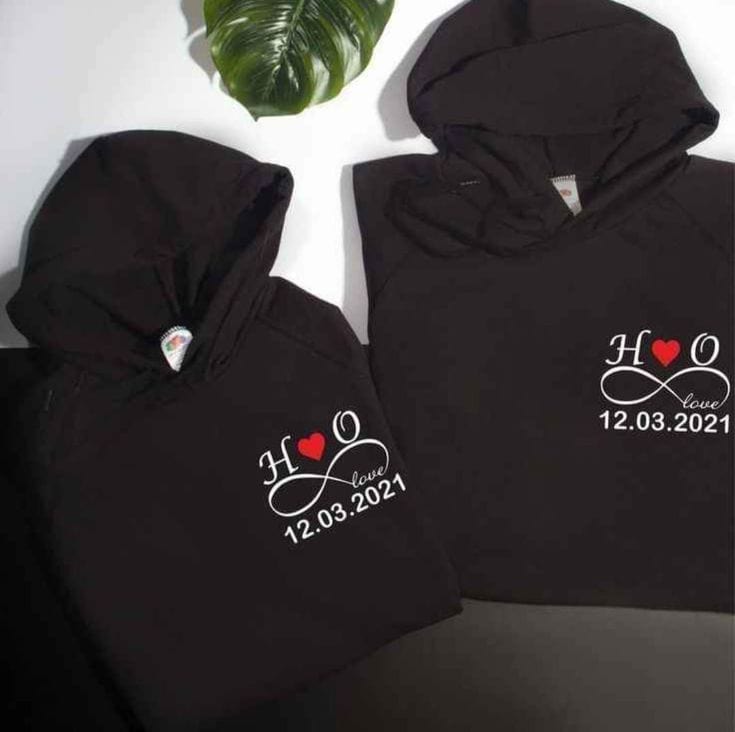 Couple Outfit Embroidery Collection - Valentine's Day Gift - Embroidered Sweatshirt, hoodie