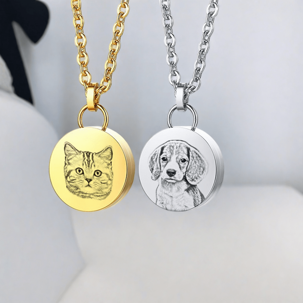 Collana con ciondolo personalizzato per cremazione del cuore per ceneri di animali domestici