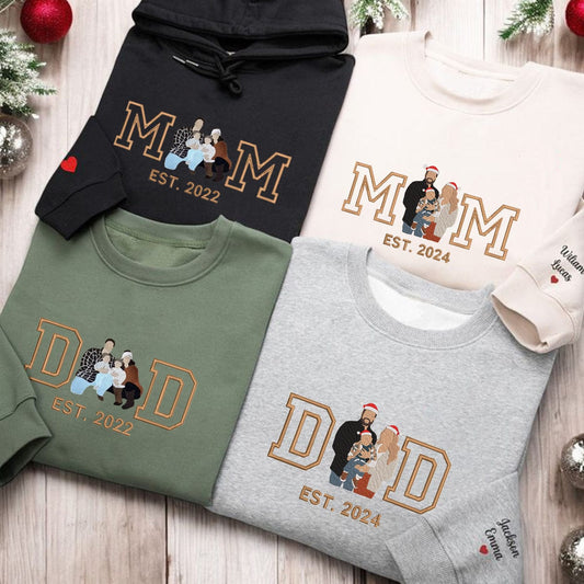 Personalized embroider Family Photo Hoodie Sweatshirt T-Shirt