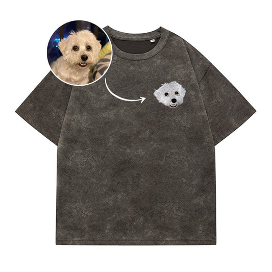 Mystichot custom pet embroidery for old T-shirt