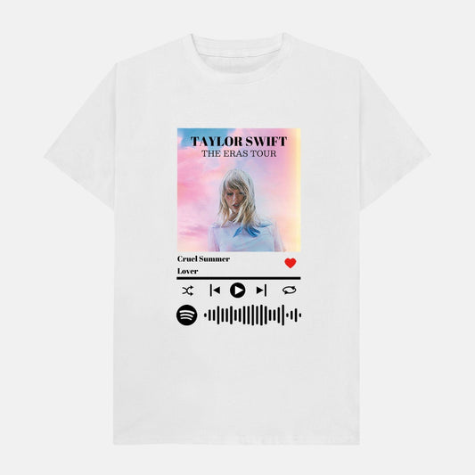 T-shirt personalizzato in codice musicale scannibile Spotify con foto