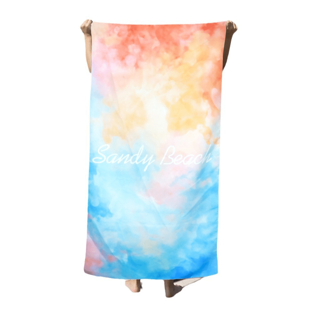 Cross-border hot microfiber quick drying beach towel double-sided velvet sports towel beach swimming absorbent print Floral bath towel