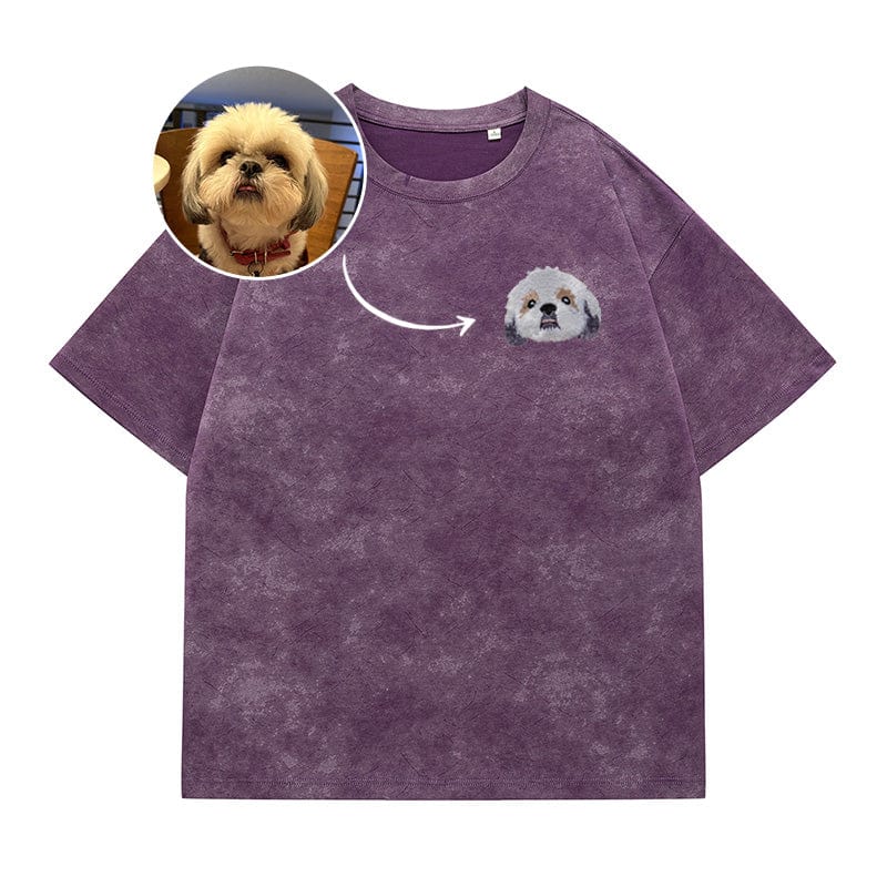 Mystichot custom pet embroidery for old T-shirt