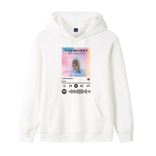 Benutzerdefinierter Hoodie mit scanbarem Spotify-Musikcode und Foto