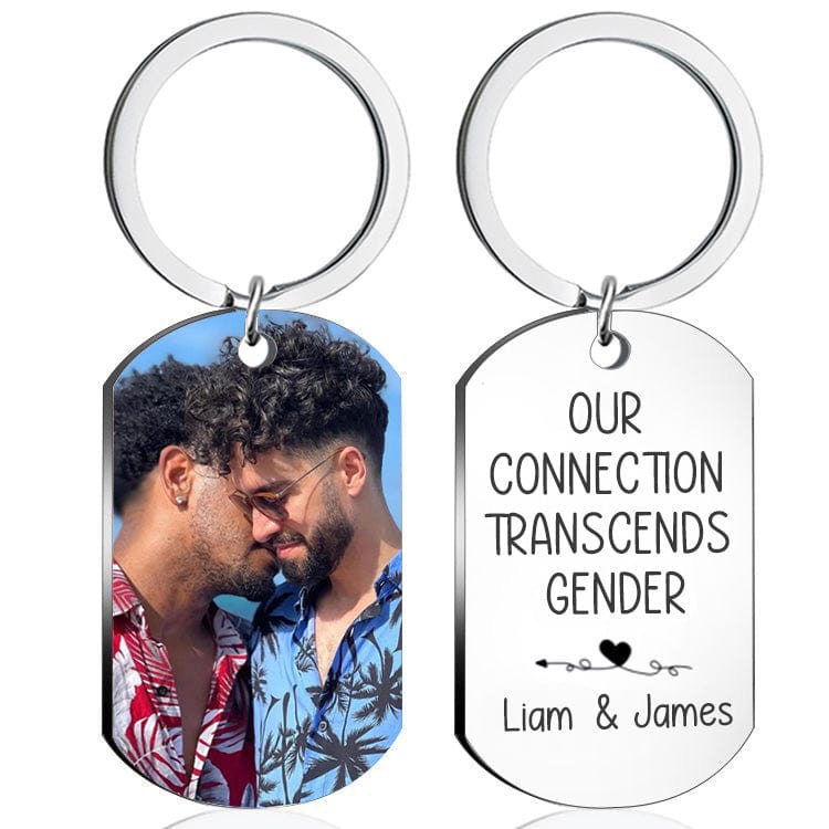Love knows no bounds color print engraved keychain