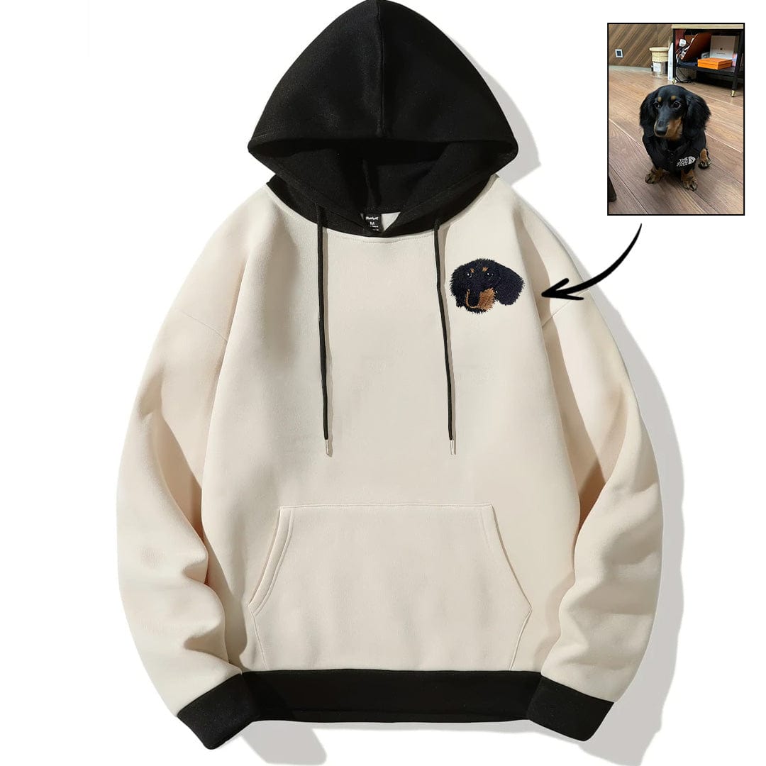 Computer embroidery custom high quality unisex contrast stitching pullover cotton hoodie Oversized custom men blank men hoodie