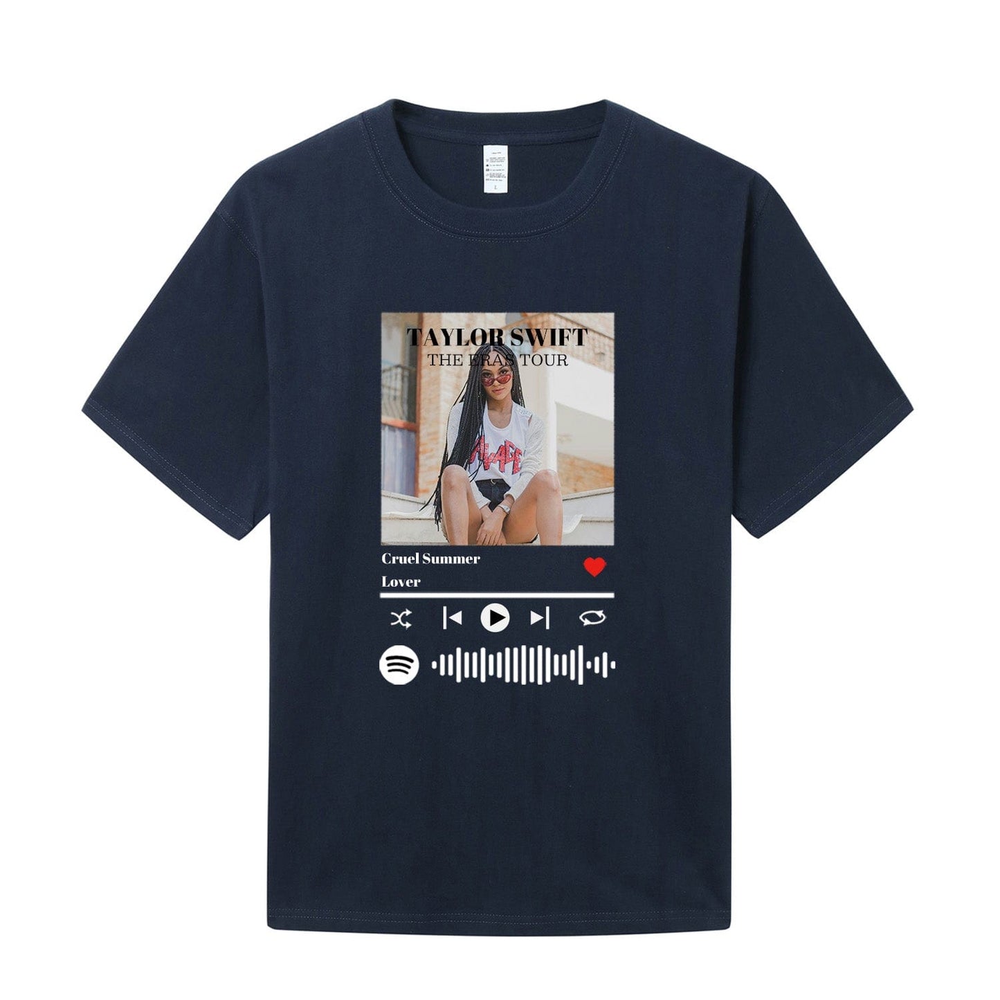Custom Spotify Scannable Music Code T-shirt With Photo