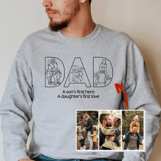 Best Dad Ever Embroidered Sweatshirt - Gifts for Dad, Papa, Daddy and Grandpa