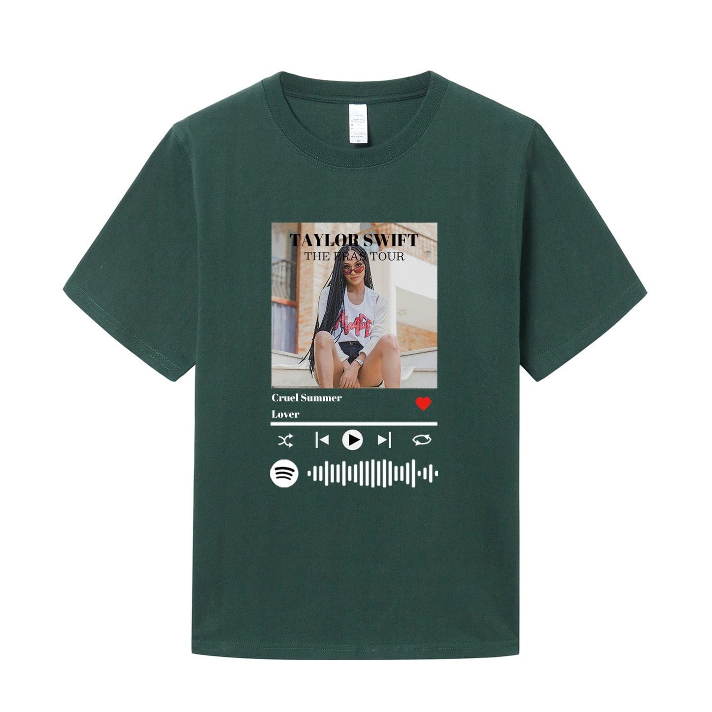Custom Spotify Scannable Music Code T-shirt With Photo