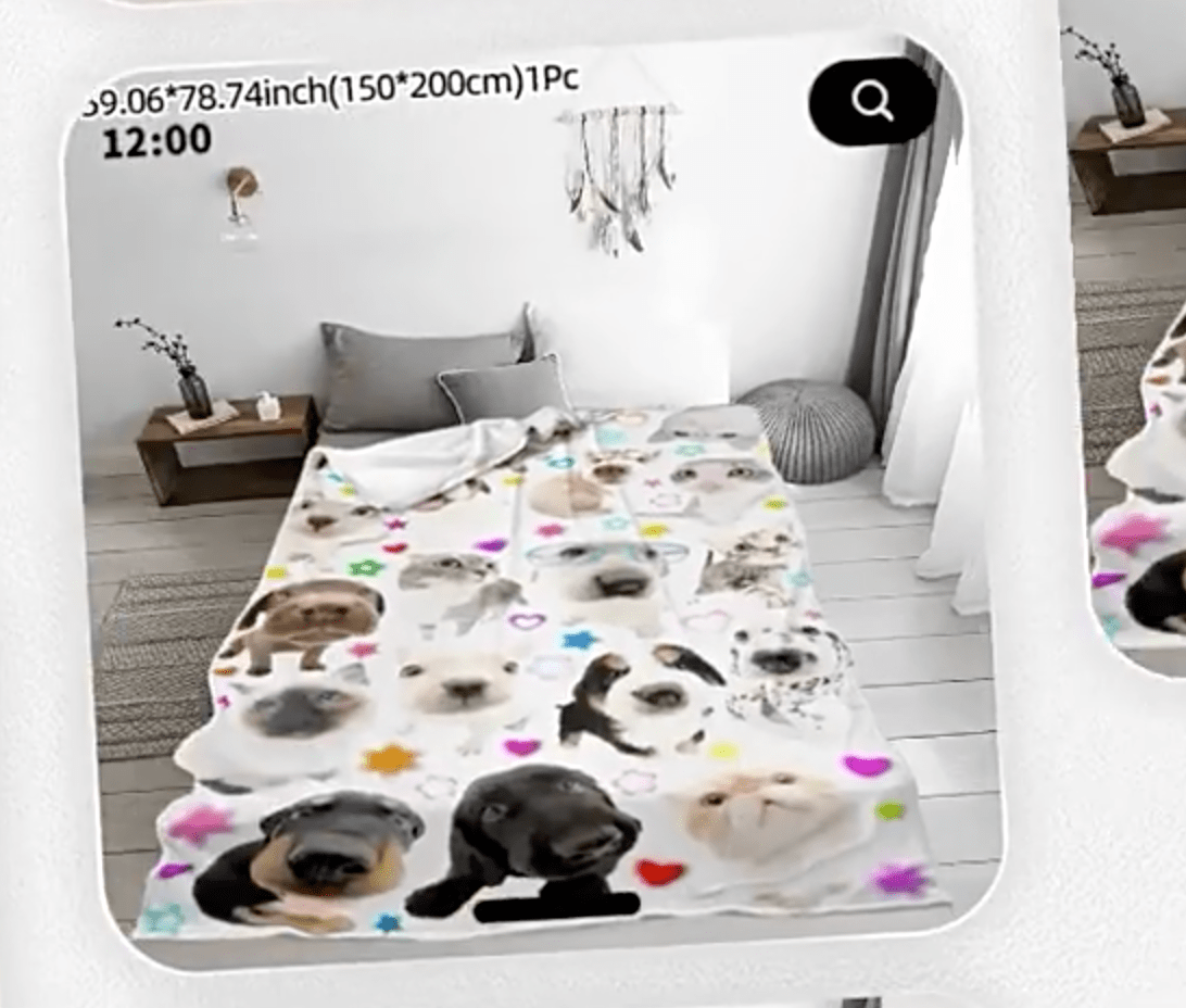 Blanket wool print Cute portable soft cover blanket flannel blanket for bed