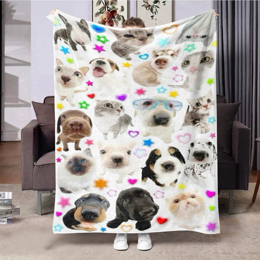 Blanket wool print Cute portable soft cover blanket flannel blanket for bed