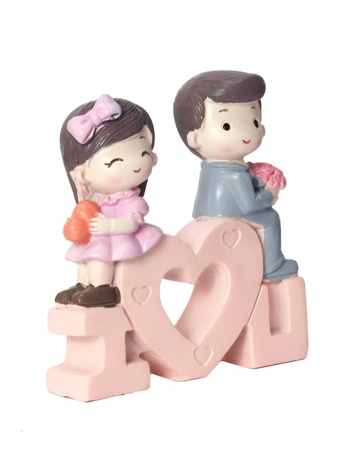 Peach & Brown Love Figurine