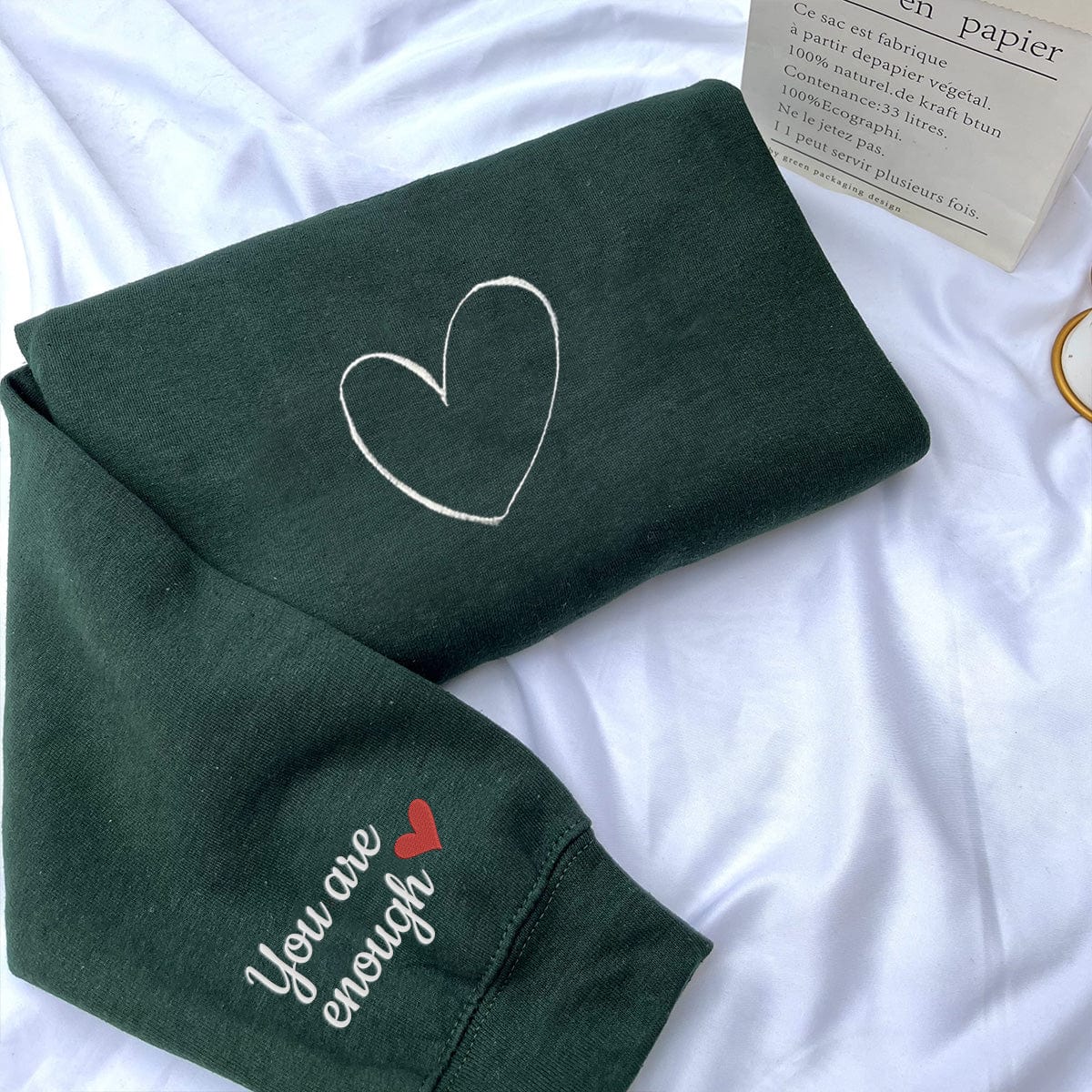 Embroidered Heart Line Couples T-shirt/Sweatshirt/Hoodie - Perfect Gift for Lovers! Soft, Stylish, and Comfortable Apparel for Your Next Casual Outing"