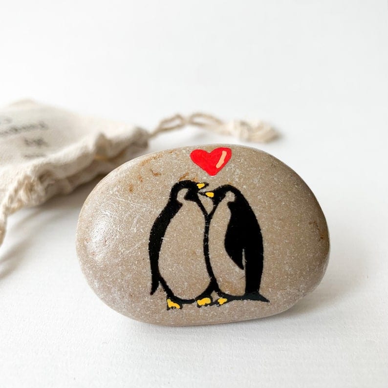 Cute Penguin Pebble for Your Valentine