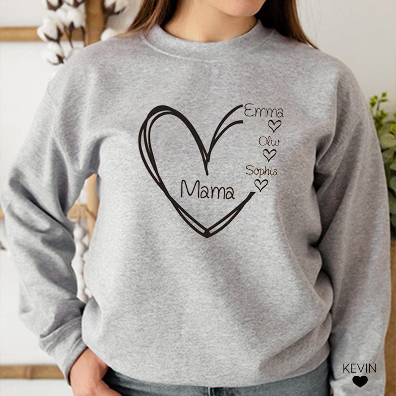 Custom Personalised Heart Print T-shirt, with Children's Names