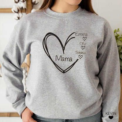 Custom Personalised Heart Print T-shirt, with Children's Names