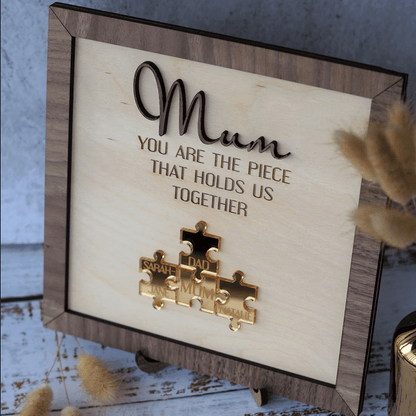 💕„Mama, du bist das Stück, das uns zusammenhält“ Puzzle-Schild💕