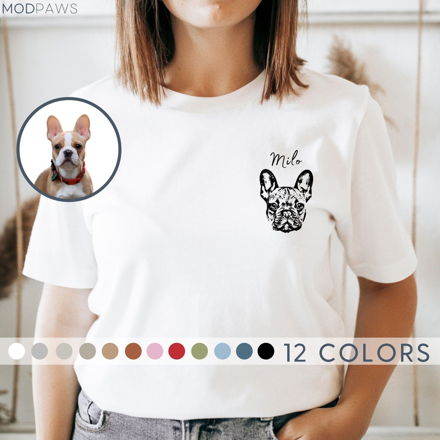 Camisa de mascota personalizada - Foto de mascota de esquina + nombre