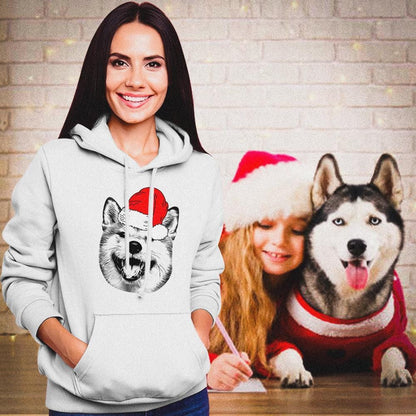 Custom Face Unisex Holdie Manija larga Photo sudadera de Navidad