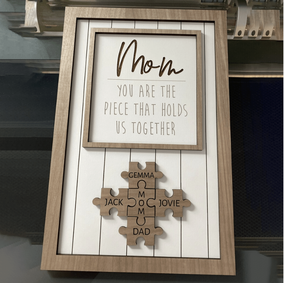 💕„Mama, du bist das Stück, das uns zusammenhält“ Puzzle-Schild💕